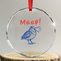 Meep Woodcock Crystal Glass Ornament Cute Bird Meme