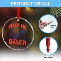 Meet Me At The Beach Crystal Glass Ornament Summer Girls Trip Bikini Lover Gift