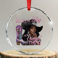 Melanin Cowgirl Crystal Glass Ornament Boots & Bling its a Cowgirl Thing Black Cowgirl Melanin - Wonder Print Shop