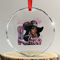 Melanin Cowgirl Crystal Glass Ornament Boots & Bling its a Cowgirl Thing Black Cowgirl Melanin TS02