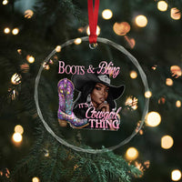 Melanin Cowgirl Crystal Glass Ornament Boots & Bling its a Cowgirl Thing Black Cowgirl Melanin TS02