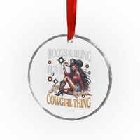 Melanin Cowgirl Crystal Glass Ornament Boots & Bling It's A Cowgirl Thing Black History - Wonder Print Shop