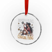Melanin Cowgirl Crystal Glass Ornament Boots & Bling It's A Cowgirl Thing Black History TS02