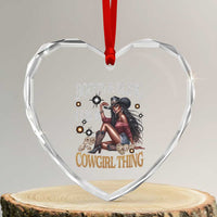 Melanin Cowgirl Heart Crystal Glass Ornament Boots & Bling It's A Cowgirl Thing Black History - Wonder Print Shop