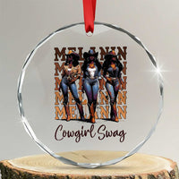 Melanin Cowgirl Swag Crystal Glass Ornament African American Cowgirls Black History Pride TS02