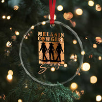 Melanin Cowgirl Swag Crystal Glass Ornament African American Cowgirls Black History Pride Retro TS02