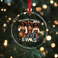 Melanin Cowgirl Swag Crystal Glass Ornament Cool African American Cowgirls Black History - Wonder Print Shop