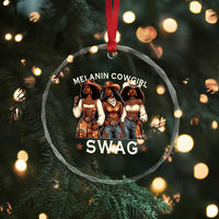 Melanin Cowgirl Swag Crystal Glass Ornament Cool African American Cowgirls Black History TS02