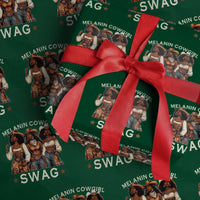Melanin Cowgirl Swag Wrapping Paper Roll Cool African American Cowgirls Black History - Wonder Print Shop