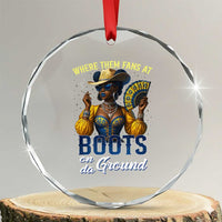 Melanin Cowgirls Linedance Crystal Glass Ornament Where Them Fans At Boots On Da Ground TS02
