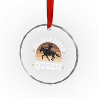 Melanin Rodeo Queen Crystal Glass Ornament Cowgirl Riding Horse African American Cowgirls Retro - Wonder Print Shop