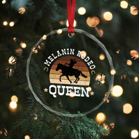 Melanin Rodeo Queen Crystal Glass Ornament Cowgirl Riding Horse African American Cowgirls Retro - Wonder Print Shop