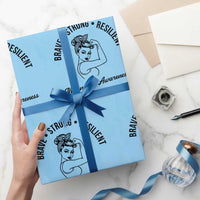 Melanoma Awareness Strong Woman Wrapping Paper Roll Brave Strong Resilient Warrior