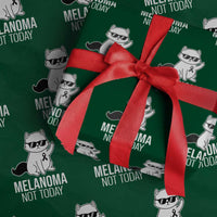 Melanoma Fighter Cat Wrapping Paper Roll Not Today Skin Cancer Awareness