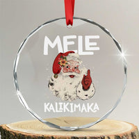 Mele Kalikimaka Crystal Glass Ornament Hawaii Christmas Party Santa - Wonder Print Shop