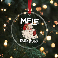 Mele Kalikimaka Crystal Glass Ornament Hawaii Christmas Party Santa TS10