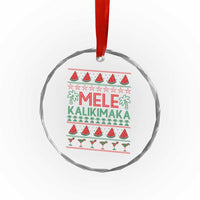 Mele Kalikimaka Crystal Glass Ornament Hawaiian Ugly Christmas Sweater