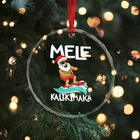 Mele Kalikimaka Crystal Glass Ornament Santa Water Skiing Summer Beach Hawaiian Christmas In July TS10