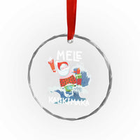 Mele Kalikimaka Crystal Glass Ornament Surfing Cute Santa Hawaiian Christmas TS09