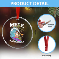 Mele Kalikimaka Hawaii Christmas Surfing Santa Crystal Glass Ornament Summer Beach Hawaii Xmas In July TS10