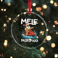 Mele Kalikimaka Hawaiian Christmas Crystal Glass Ornament Funny Santa Jet Ski Summer Beach Xmas In July TS10