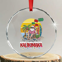 Mele Kalikimaka Hawaiian Crystal Glass Ornament Hawaii Santa Xmas Family Beach Vacation TS10