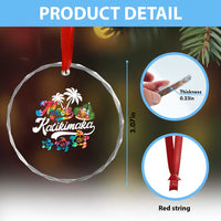 Mele Kalikimaka Tie Dye Xmas Turtle Crystal Glass Ornament TS09