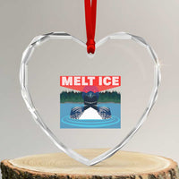 Melt Ice Red Eye Laser Loon Heart Crystal Glass Ornament Political Resistance Minnesota Protest
