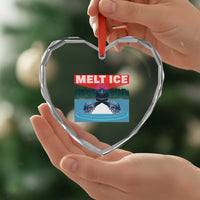 Melt Ice Red Eye Laser Loon Heart Crystal Glass Ornament Political Resistance Minnesota Protest