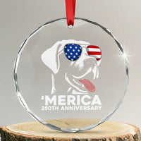 Merica Labrador Retriever Lover Crystal Glass Ornament 250th Anniversary Gift