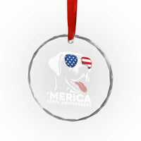 Merica Labrador Retriever Lover Crystal Glass Ornament 250th Anniversary Gift