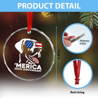 Merica Labrador Retriever Lover Crystal Glass Ornament 250th Anniversary Gift
