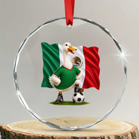 Merlin the Duck Mexico Flag Soccer Player Crystal Glass Ornament Mexican Pride Football Fans