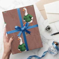 Merlin the Duck Soccer Player Mexico Fans Wrapping Paper Roll Mexican Sports Futbol Lovers Viral Animal in Green Jersey Graphic