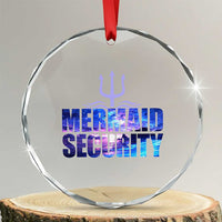 Mermaid Security Crystal Glass Ornament Funny Mermaid Family Squad - Wonder Print Shop