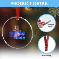 Mermaid Security Crystal Glass Ornament Funny Mermaid Family Squad TS10