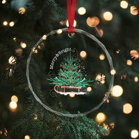 Merry and Bright Xmas Sleigh Crystal Glass Ornament TS10