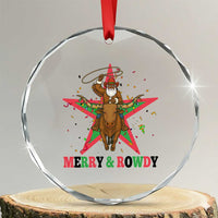 Merry And Rowdy Kwanzaa Santa Cowboy Christmas Gift Crystal Glass Ornament - Wonder Print Shop