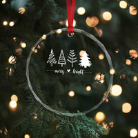 Merry & Bright Xmas Trees Crystal Glass Ornament Holiday Winter Gift TS10