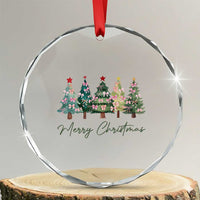 Merry Christmas Coquette Xmas Tree Crystal Glass Ornament Cute Pink Bow TS11
