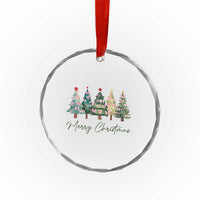 Merry Christmas Coquette Xmas Tree Crystal Glass Ornament Cute Pink Bow TS11