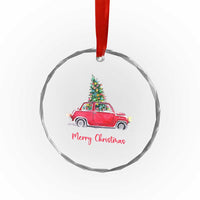 Merry Christmas Crystal Glass Ornament Vintage Xmas Tree Car - Wonder Print Shop