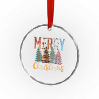 Merry Christmas Native American Xmas Tree Crystal Glass Ornament TS11