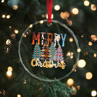 Merry Christmas Native American Xmas Tree Crystal Glass Ornament - Wonder Print Shop