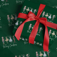 Merry Christmas Nutcracker Ballerina Mouseking Wrapping Paper Roll - Wonder Print Shop