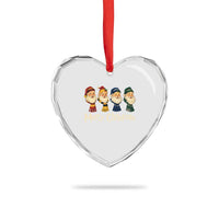 Merry Christmas Santa Heart Crystal Glass Ornament Vintage Wizard Holiday Season Cute Family Pajama - Wonder Print Shop