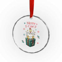 Merry F-Caw-F Chicken Crystal Glass Ornament Funny Christmas Gift - Wonder Print Shop