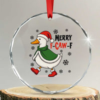 Merry F Caw F Duck Lover Crystal Glass Ornament Funny Christmas Gift TS12