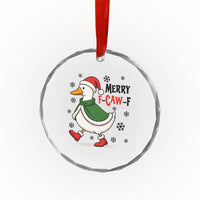 Merry F Caw F Duck Lover Crystal Glass Ornament Funny Christmas Gift TS12