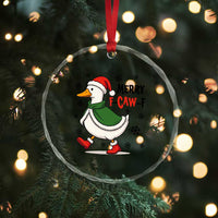 Merry F Caw F Duck Lover Crystal Glass Ornament Funny Christmas Gift TS12